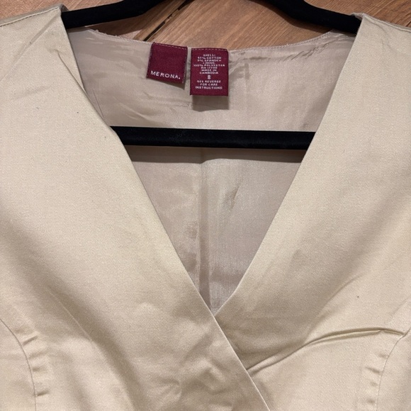 Merona Cream V-Neck Midi Dress 97% Cotton! - Picture 4 of 4